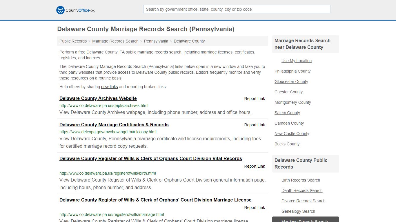 Marriage Records Search - Delaware County, PA (Marriage ...