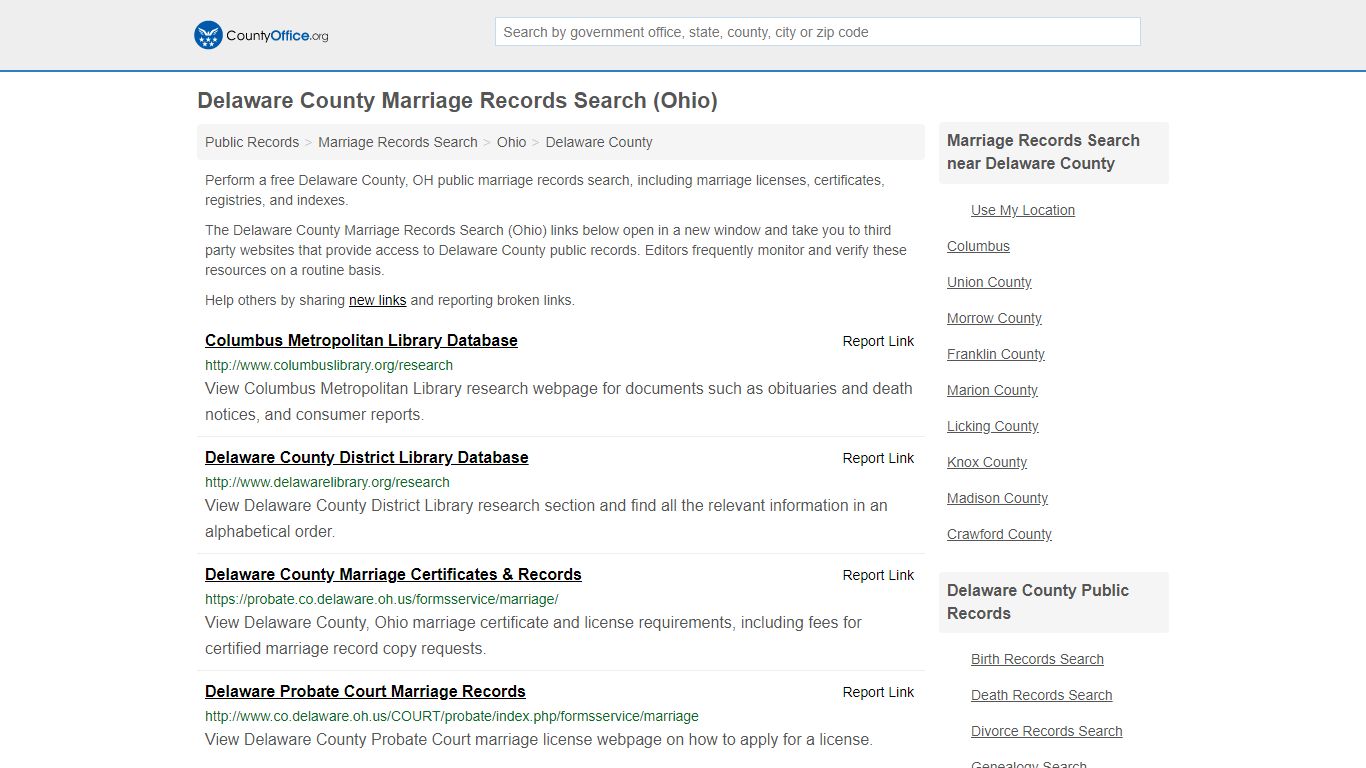 Marriage Records Search - Delaware County, OH (Marriage ...