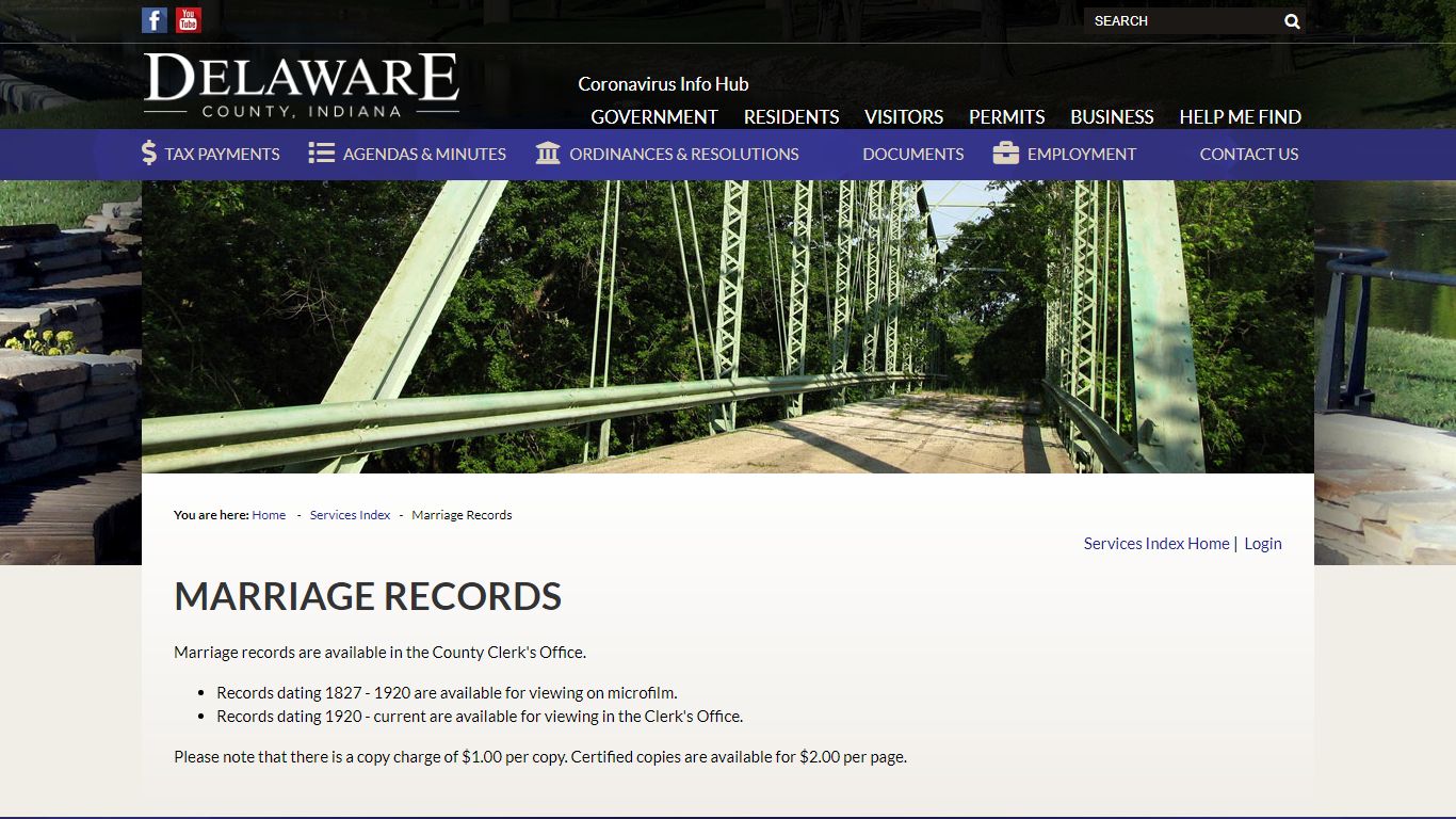 Delaware County, IN / Services Index / Marriage Records